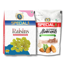 Load image into Gallery viewer, Special Choice California Almonds & Raisins Combo (100g Each) | Dry Fruits Combo