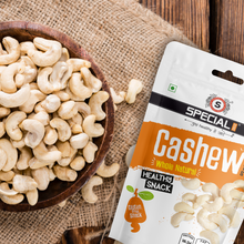 Load image into Gallery viewer, 100% Natural Premium Whole Cashews 250g Value Pack | Premium Kaju nuts W320 | Gluten Free & High Protein