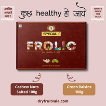 Load image into Gallery viewer, Special Choice Frolic Dry Fruits Gift Pack (Cashew Nuts Salted 100g & Indian Raisins 100g)