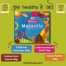 Load image into Gallery viewer, Special Choice Majestic Dry Fruits Gift Pack (Cashew Nuts Salted 250g, California Almonds Salted 250g, California Pistachio 250g & Indian Raisins 250g)