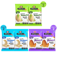 Load image into Gallery viewer, Special Choice (Rock On) Nuts Mix Combo- California Almonds, Cashew Nuts & Pistachios- Lightly Salted (Pack of 6 x Each 15g ) - 90g