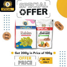 Load image into Gallery viewer, Special Choice California Almonds & Raisins Combo (100g Each) | Dry Fruits Combo