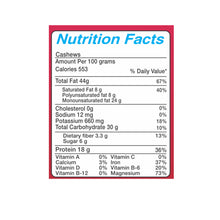 Load image into Gallery viewer, Special Choice Cashew Nuts Tingy Tangy Masala 100g (Nutrition Facts)