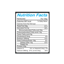 Load image into Gallery viewer, Special Choice Pistachio Roasted And Salted 100g (Nutrition Facts)