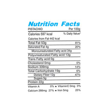 Load image into Gallery viewer, Special Choice Pistachio Roasted And Salted Iranian Vacuum Pack 250g (Nutritional Facts)