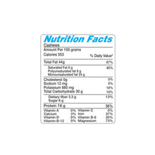 Load image into Gallery viewer, Special Choice Cashew Nuts Roasted And Salted Premium Vacuum Pack 250g (Nutrition Facts)