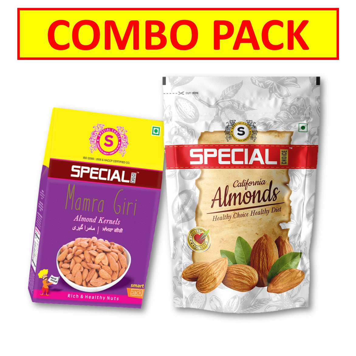 Special Choice Combo Of Almonds (Mamra & California Almonds) (100g & 2