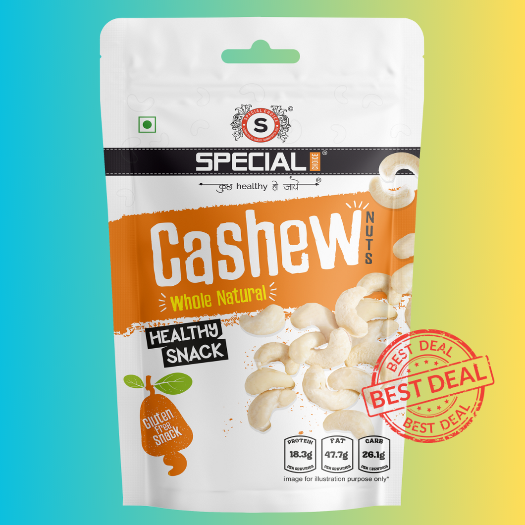 100% Natural Premium Whole Cashews 250g Value Pack | Premium Kaju nuts W320 | Gluten Free & High Protein
