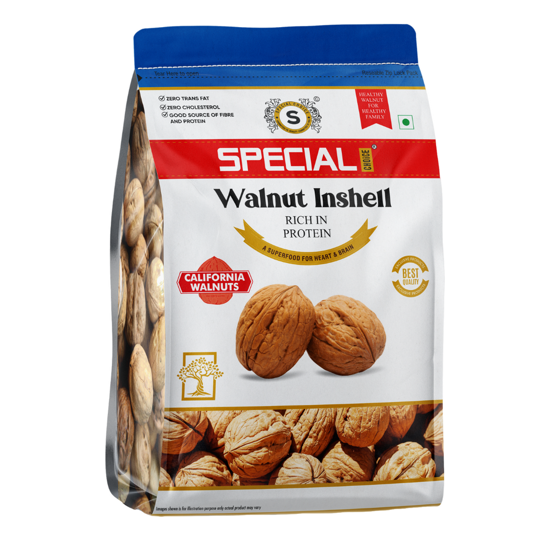 Special Choice 100% Pure Premium Raw California Inshell Walnuts 500g Pack | Akhrot | Crunchy & Tasty Walnut | High in Omega-3| Brain food | Healthy Walnuts | Latest Fresh Crop Inshell Walnut