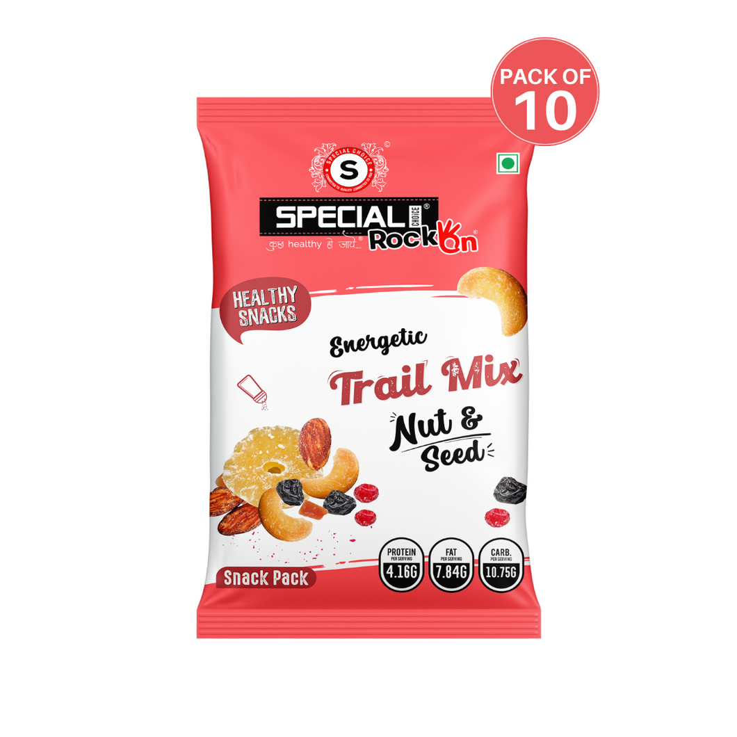 Special Choice (Rock On) Energetic Trail Mix (Nuts & Seeds) (Pack of 10, 15g Each) - 150g