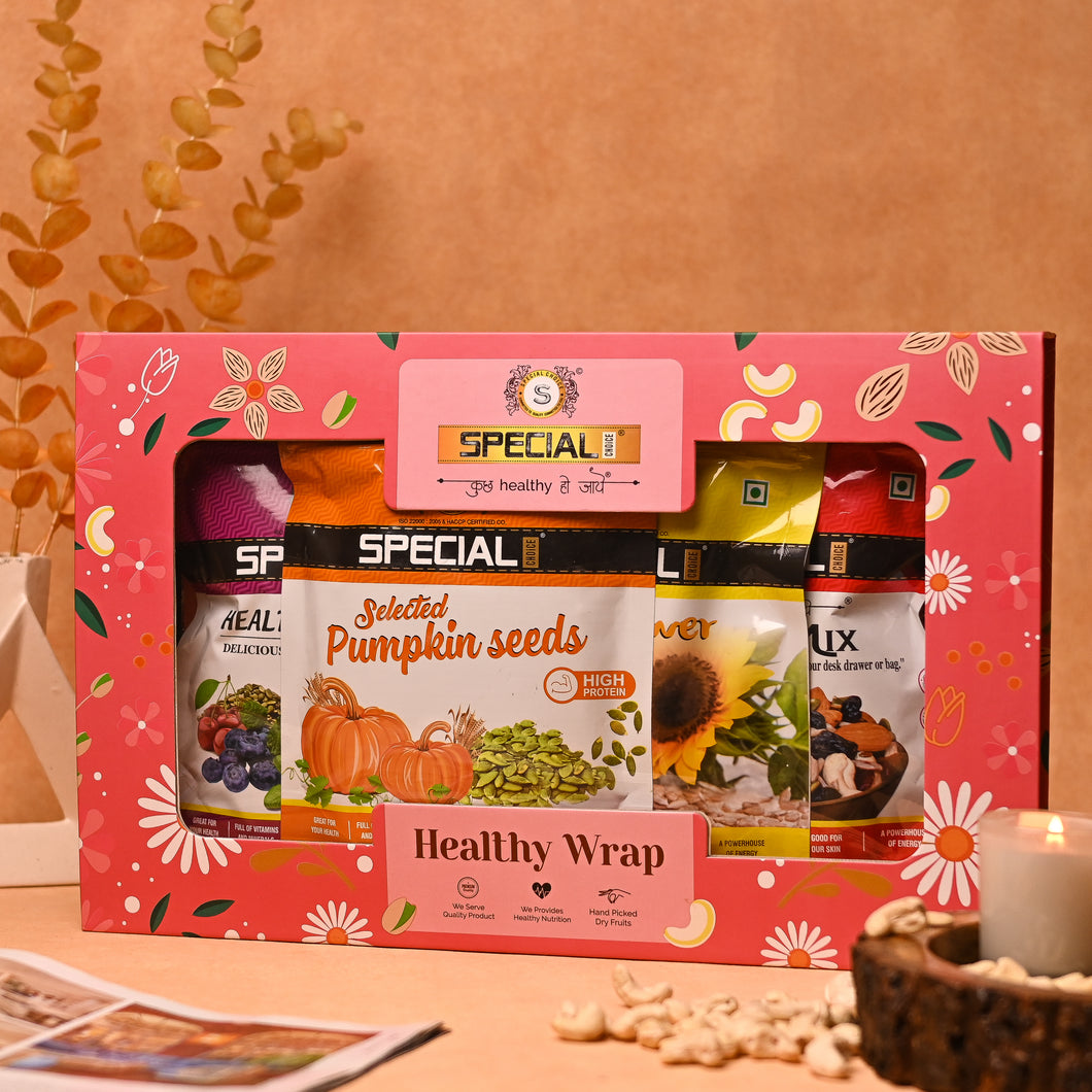 Special Choice Healthy Wrap Nutrient-Rich Dry Fruits & Seeds Gift Pack | Corporate Gifts I Personal Gifts I Healthy Snacks I Gift for Birthday, Anniversary I Gourmet Snack Box