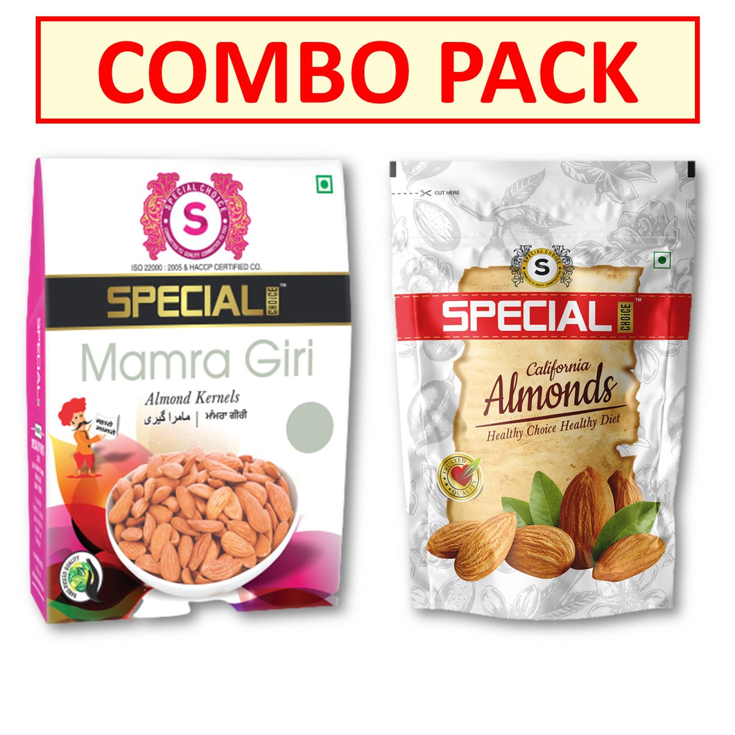 Special Choice Combo Of Almonds (Mamra & California Almonds) (250g Each x 2 Pack)